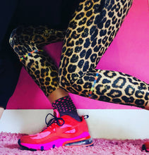 Load image into Gallery viewer, Leopard Print Leggings with Gold Dust