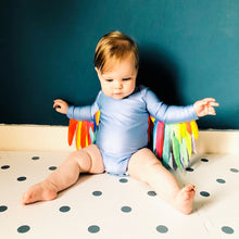 Load image into Gallery viewer, Sky Blue Romper with Rainbow wings