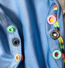 Load image into Gallery viewer, Sky Blue Romper with Rainbow wings
