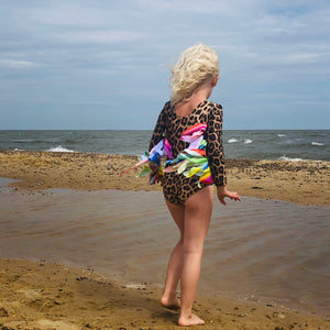 Leopard Leotard - Rainbow Wings