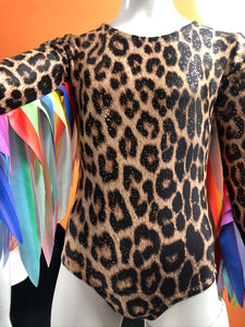 Leopard Leotard - Rainbow Wings