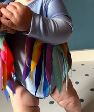 Load image into Gallery viewer, Sky Blue Romper with Rainbow wings
