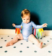 Load image into Gallery viewer, Sky Blue Romper with Rainbow wings
