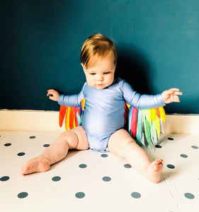 Sky Blue Romper with Rainbow wings