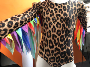 Leopard Leotard - Rainbow Wings