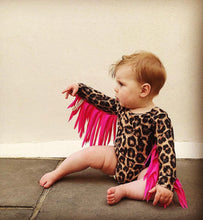 Load image into Gallery viewer, Sky Blue Romper with Rainbow wings
