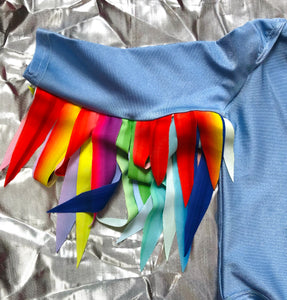 Sky Blue Romper with Rainbow wings