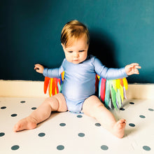 Load image into Gallery viewer, Sky Blue Romper with Rainbow wings
