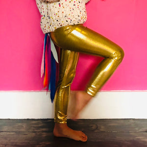 Pink Unicorn Leggings with Rainbow Tail