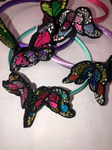 Alice Band with Beautiful Butterflies and Swarovski Crystals.