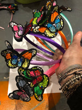 Load image into Gallery viewer, Alice Band with Beautiful Butterflies and Swarovski Crystals.

