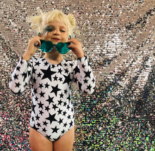 Load image into Gallery viewer, Black and White Star Leotard
