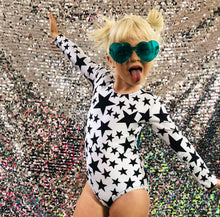 Load image into Gallery viewer, Black and White Star Leotard
